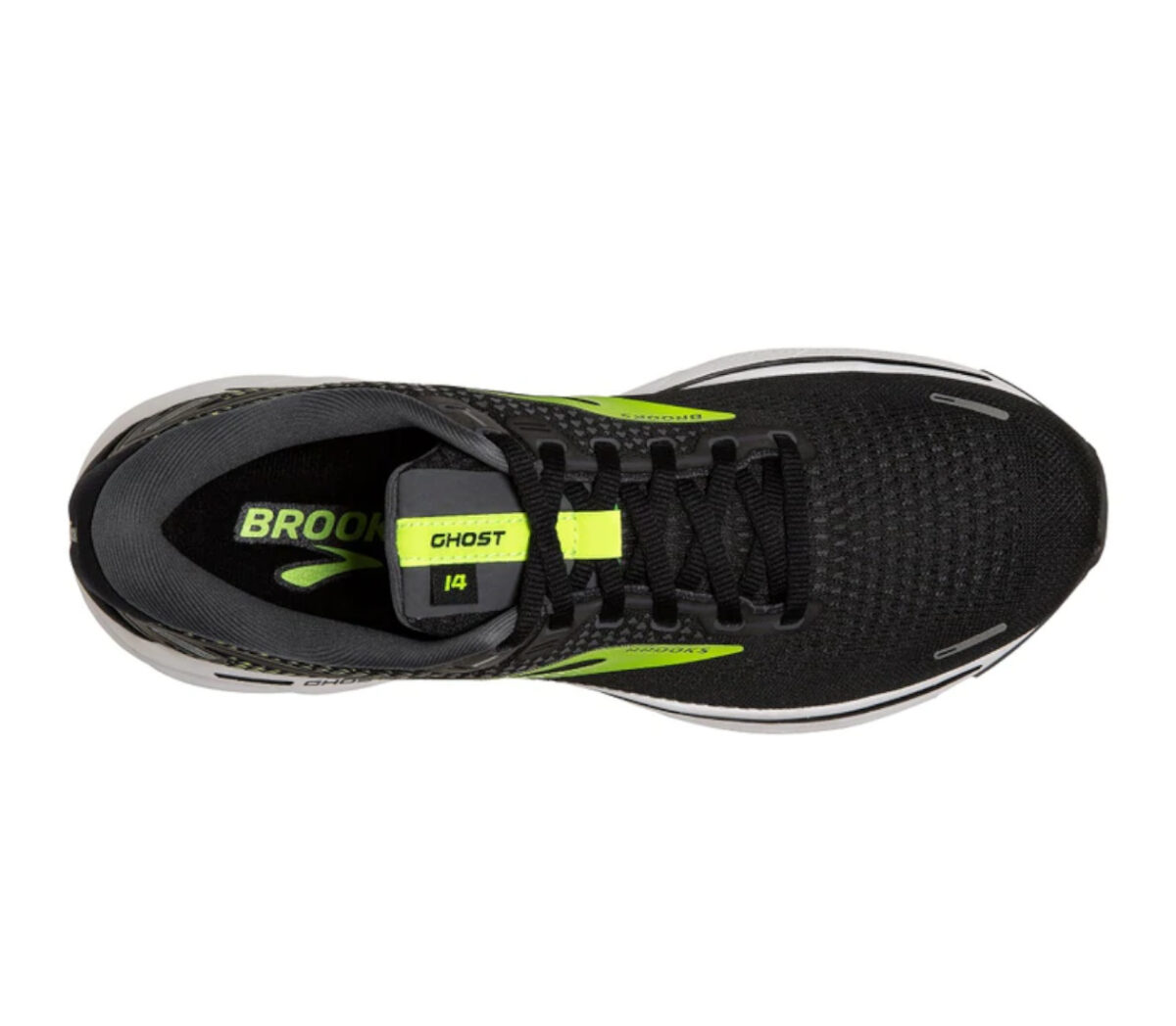 Tomaia Scarpa Brooks ghost 14 uomo nero e giallo