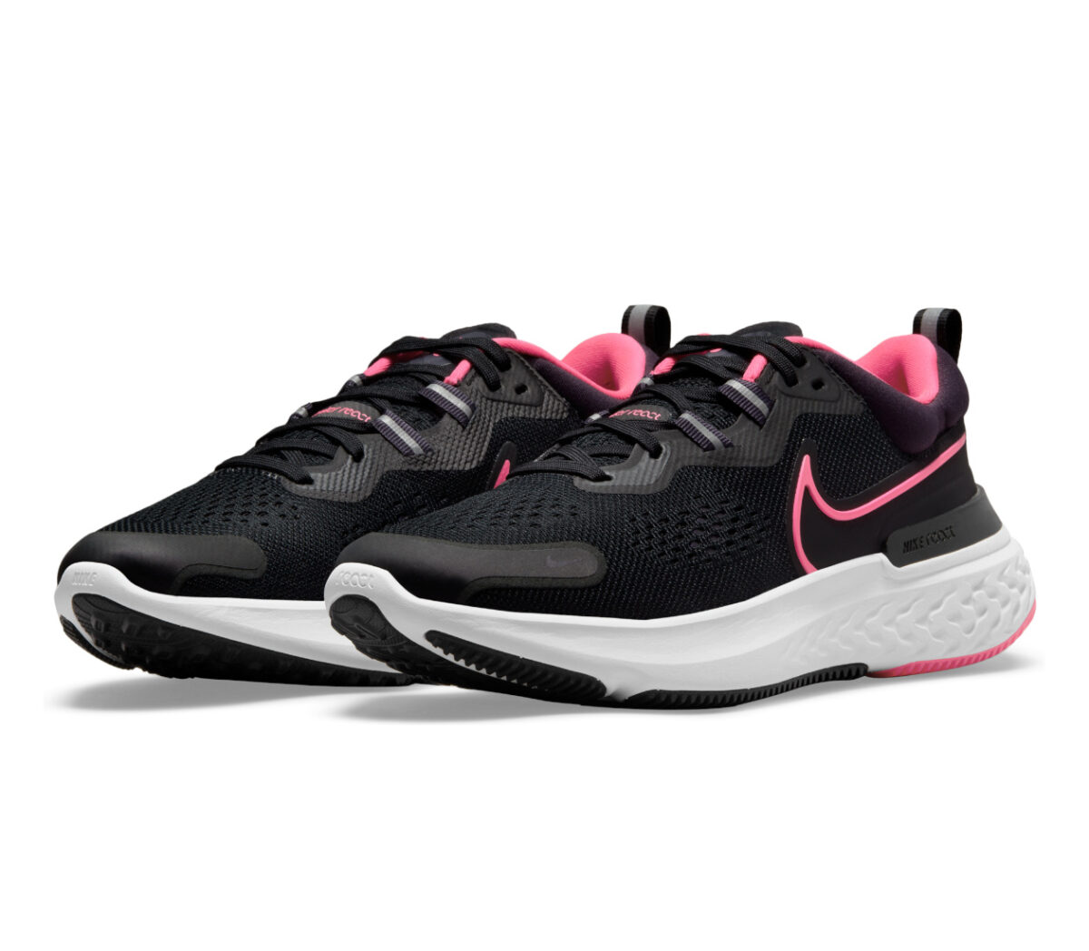 coppia scarpa da running nike react miler donna nera e rosa