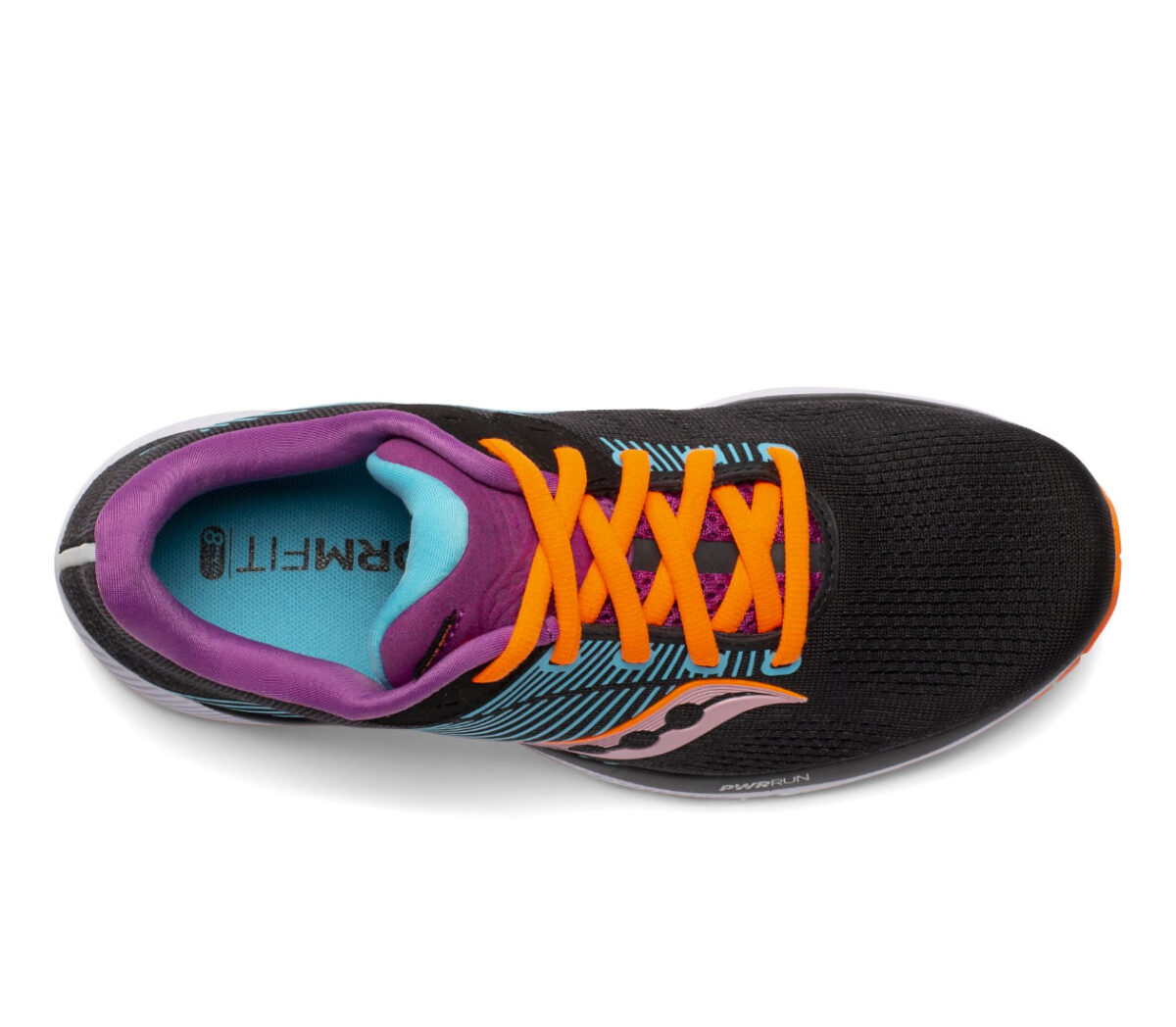 tomaia scarpa stabile per pronazione saucony guide 14 donna nera e arancio