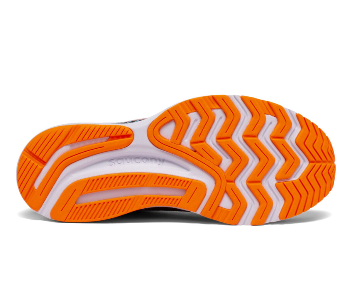 suola scarpa stabile per pronazione saucony guide 14 donna nera e arancio