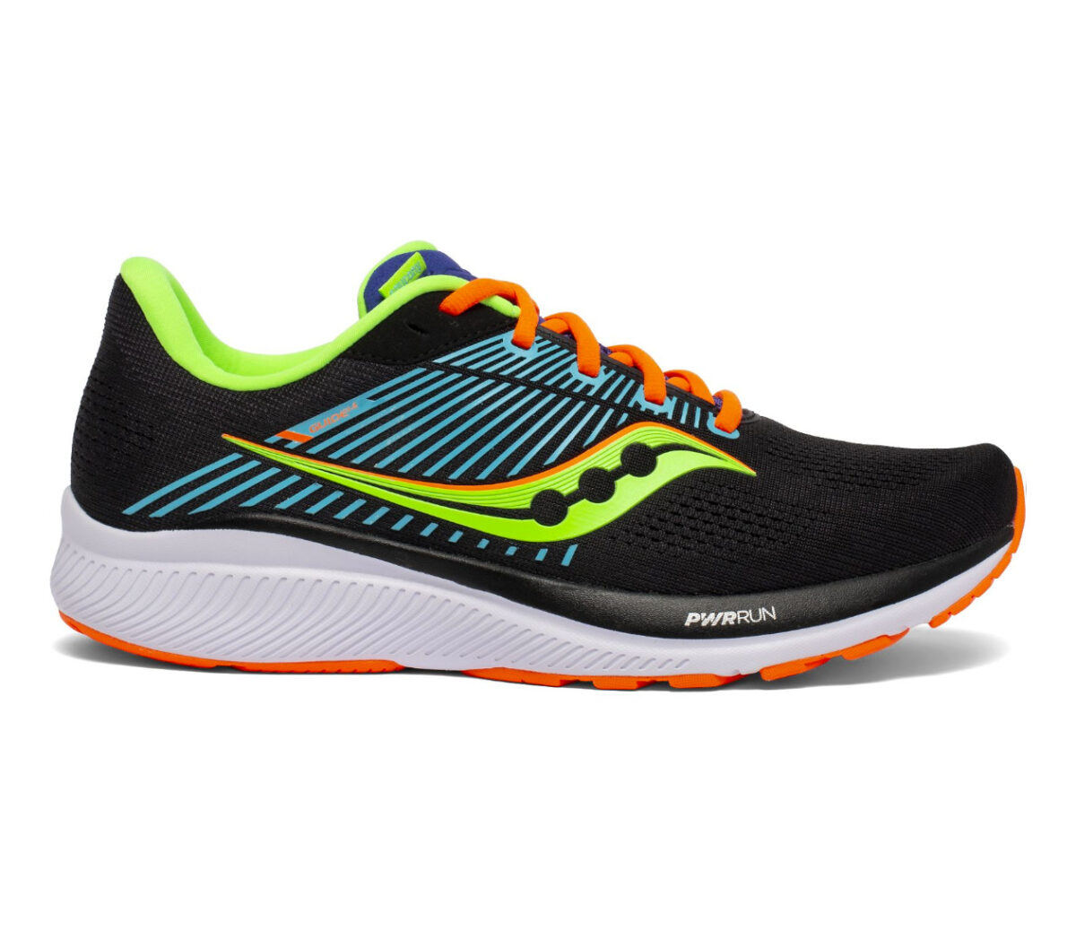 scarpa da running stabile per pronatori saucony guide 14 nera e arancio