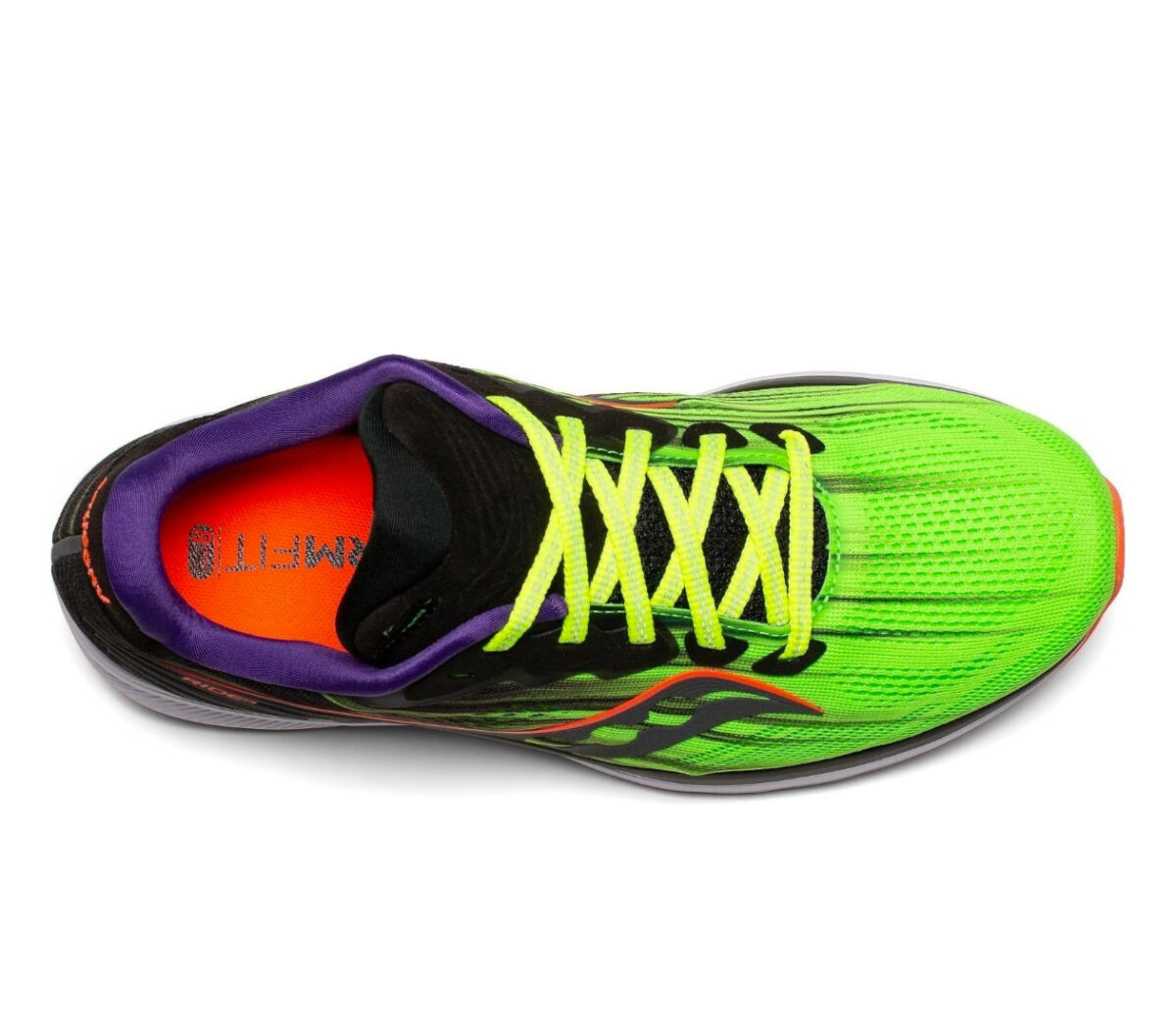 tomaia scarpa running donna saucony ride 14 verde fluo