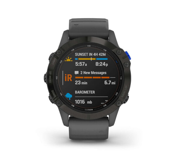 Orologio running outdoor garmin fenix 6 solar pro nero blu