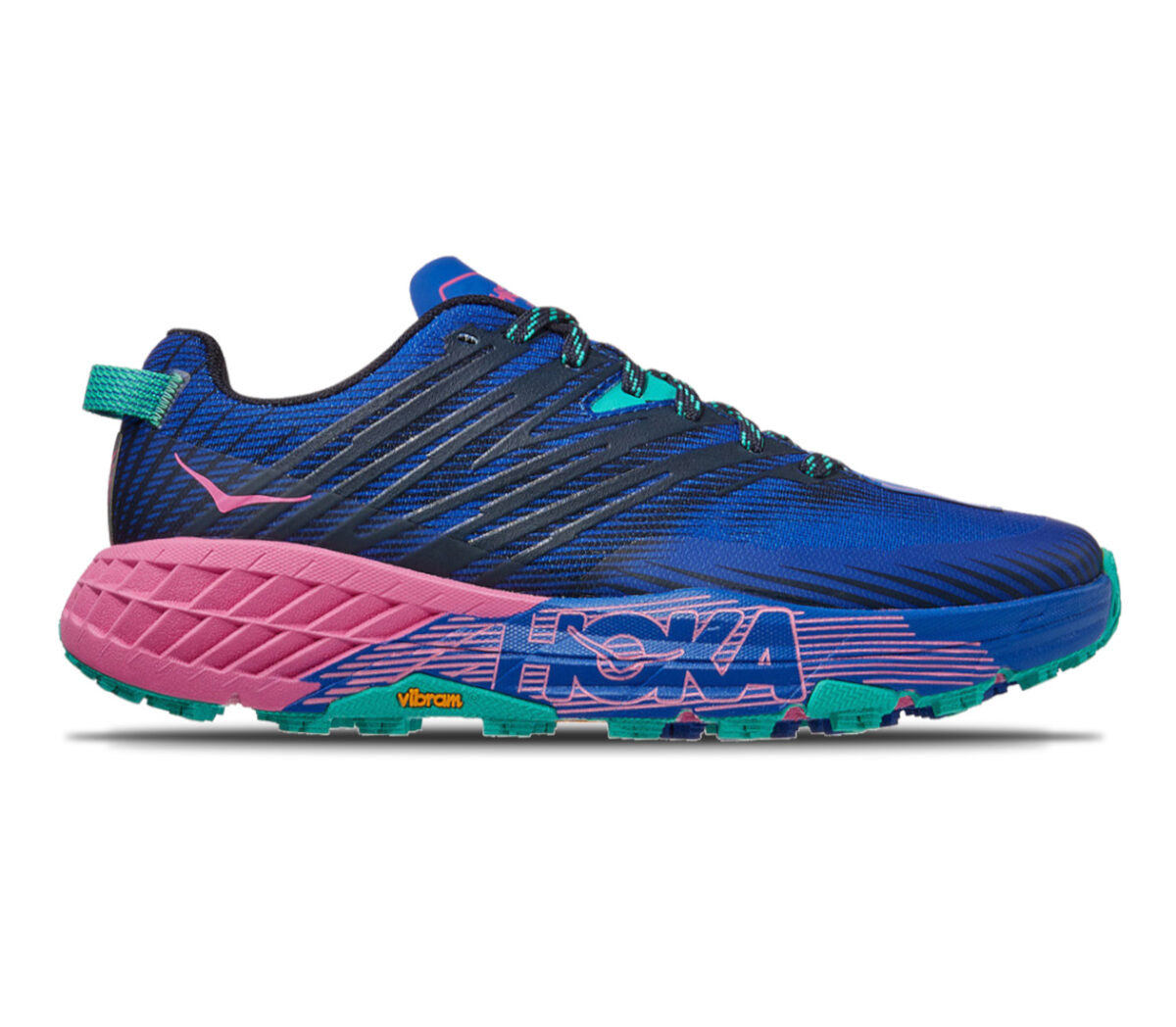 scarpa da trail running donna Hoka speedgoat 4 blu e rosa
