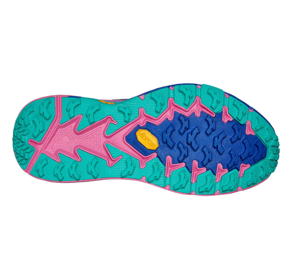 suola scarpa da trail running donna Hoka speedgoat 4 blu e rosa