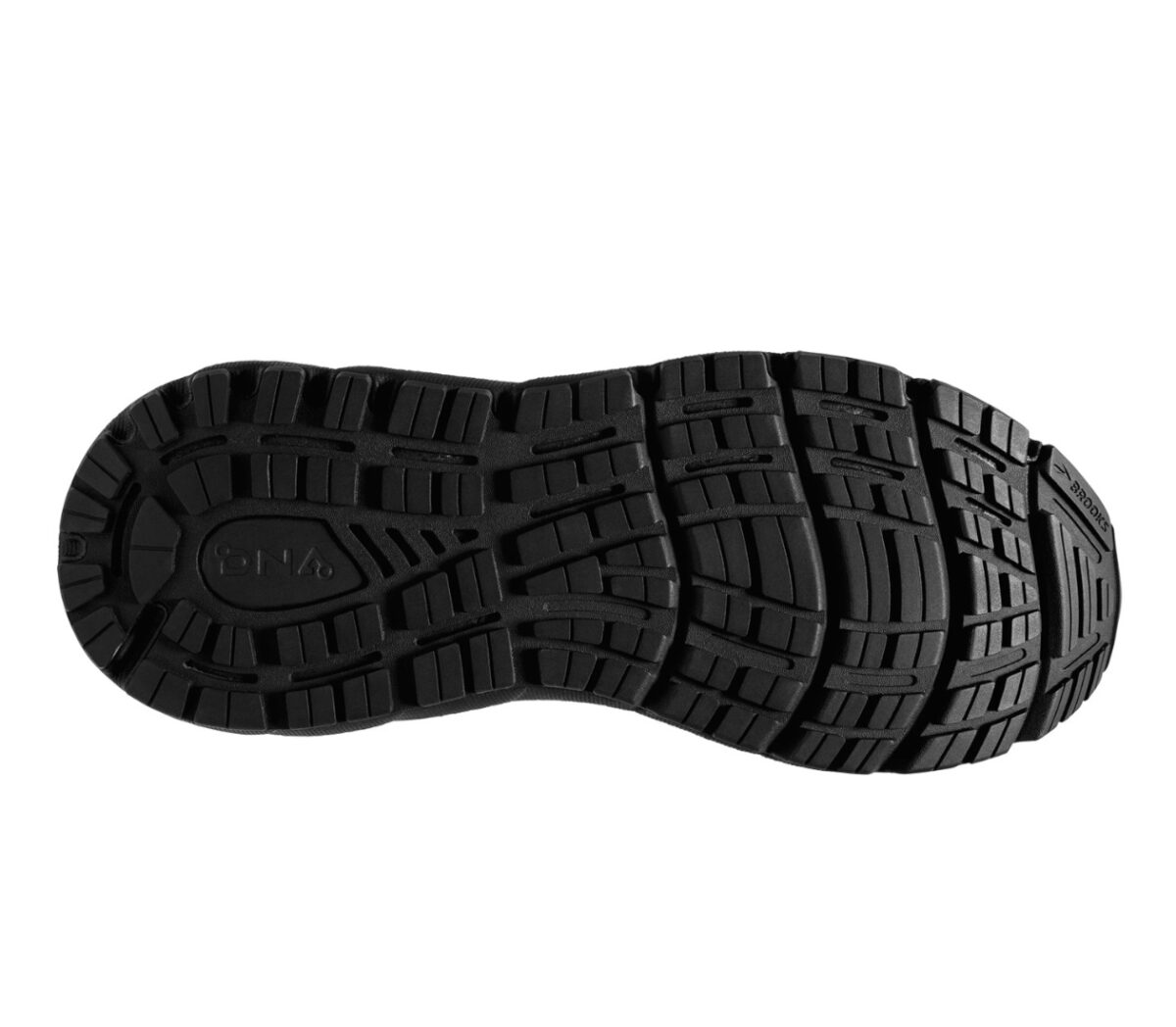 suola scarpa da running donna pronatrice con calzata larga brooks addiction gts 15 nera