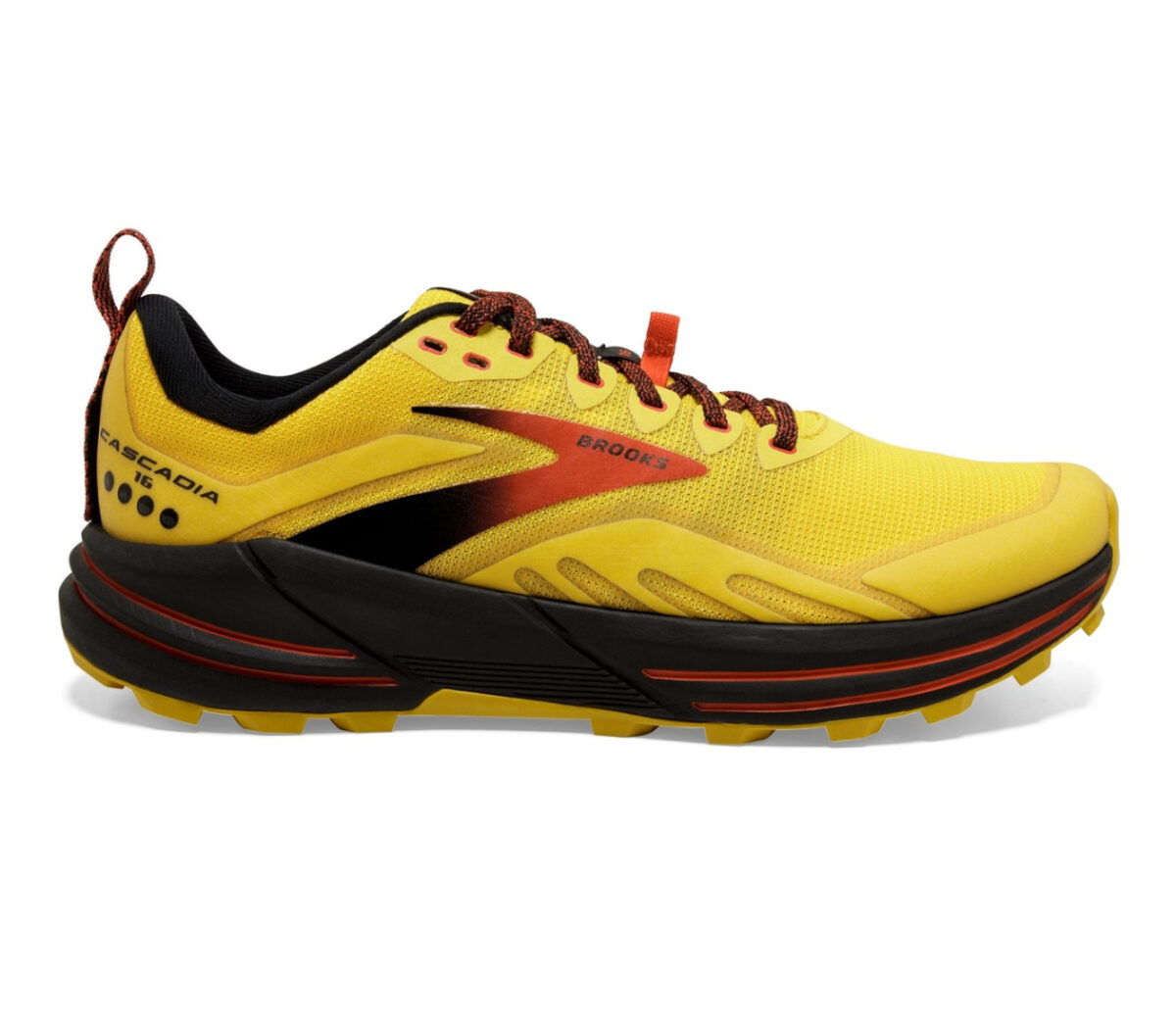 scarpa da trail running reattiva brooks cascadia 16 uomo giallo rossa