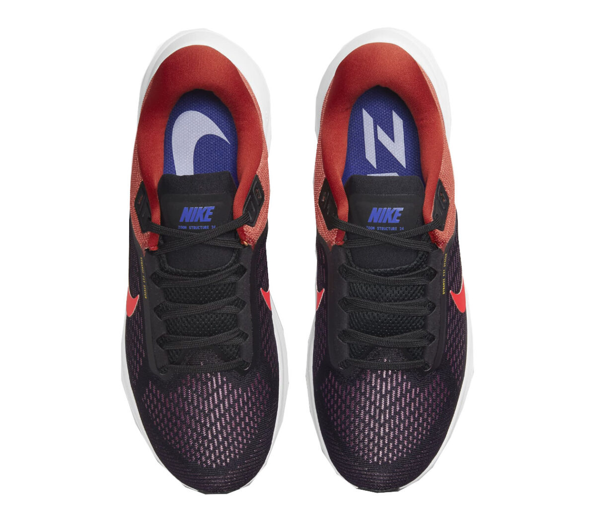 Tomaia Scarpa Nike air zoom structure 24 uomo rossa e nera