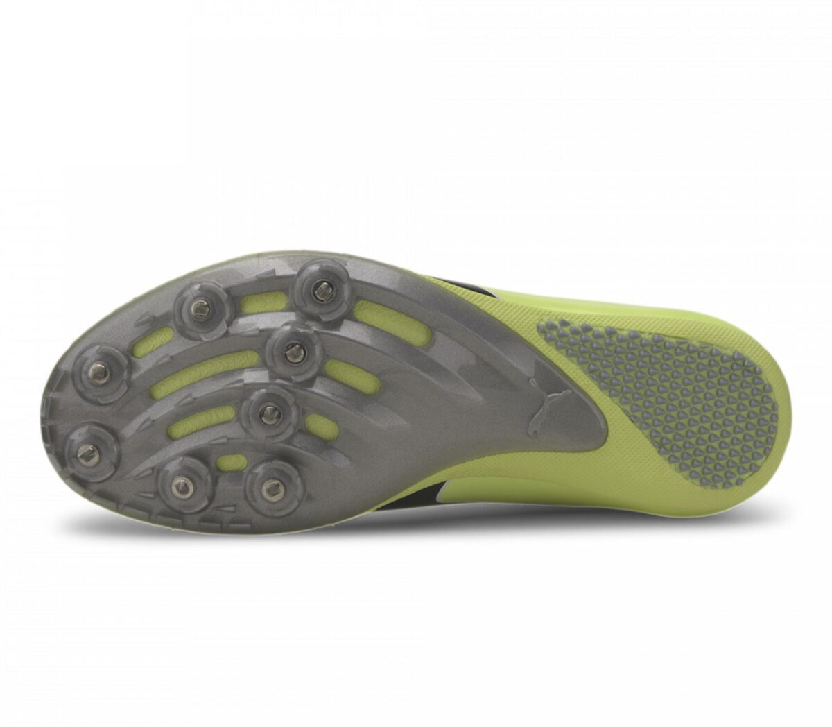 suola scarpa da atletica chiodata da velocità puma evospeed sprint 10 fluo