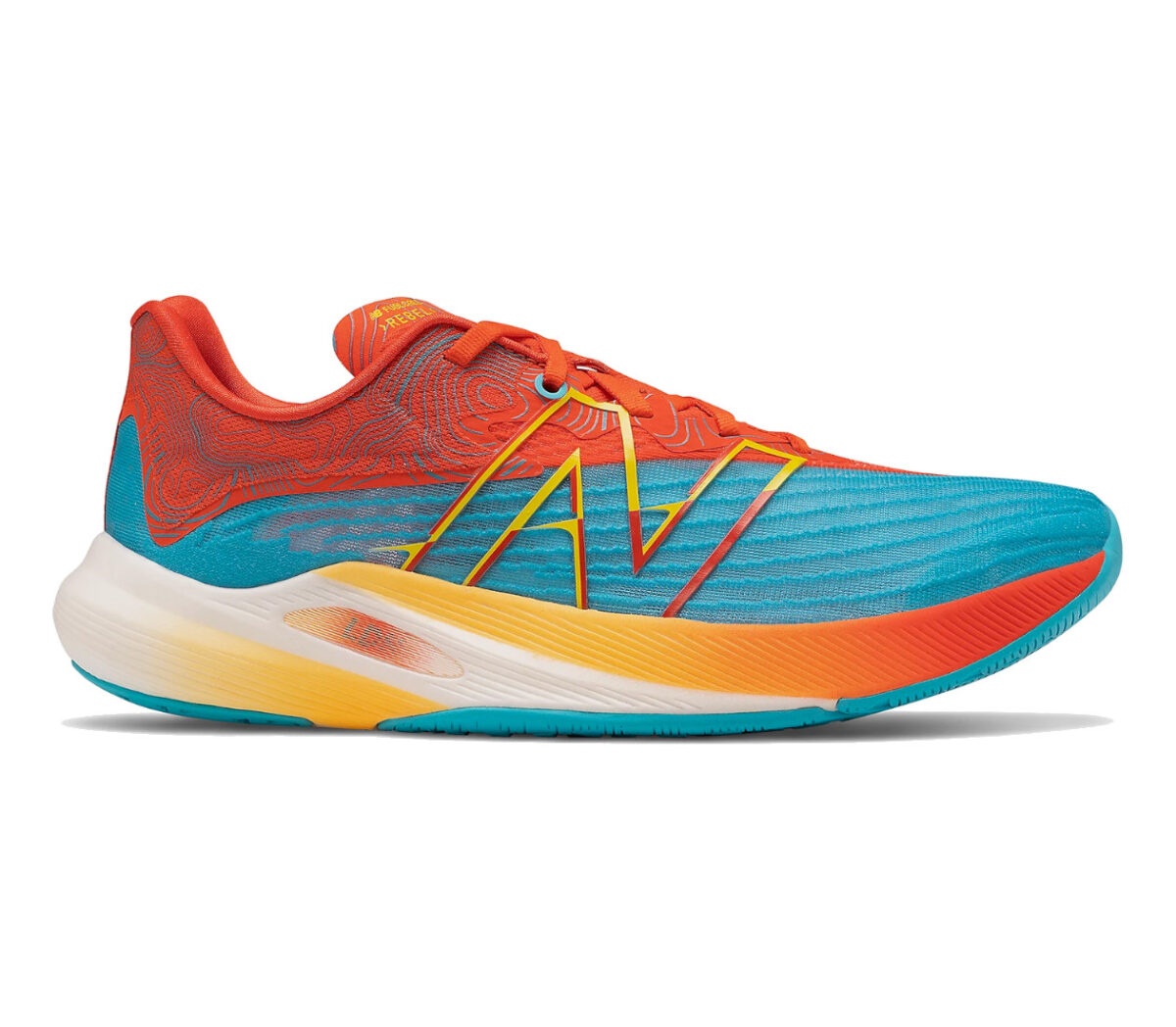 scarpa running reattiva NB fuelcell rebel v2 london uomo rossa e blu