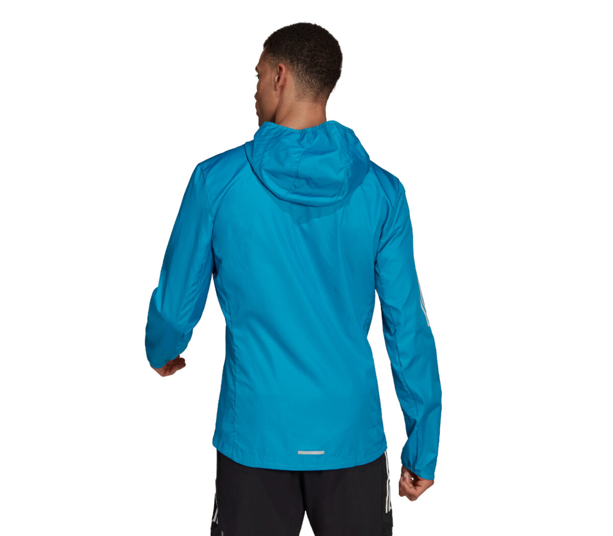 giacca running impermeabile azzurra da uomo adidas