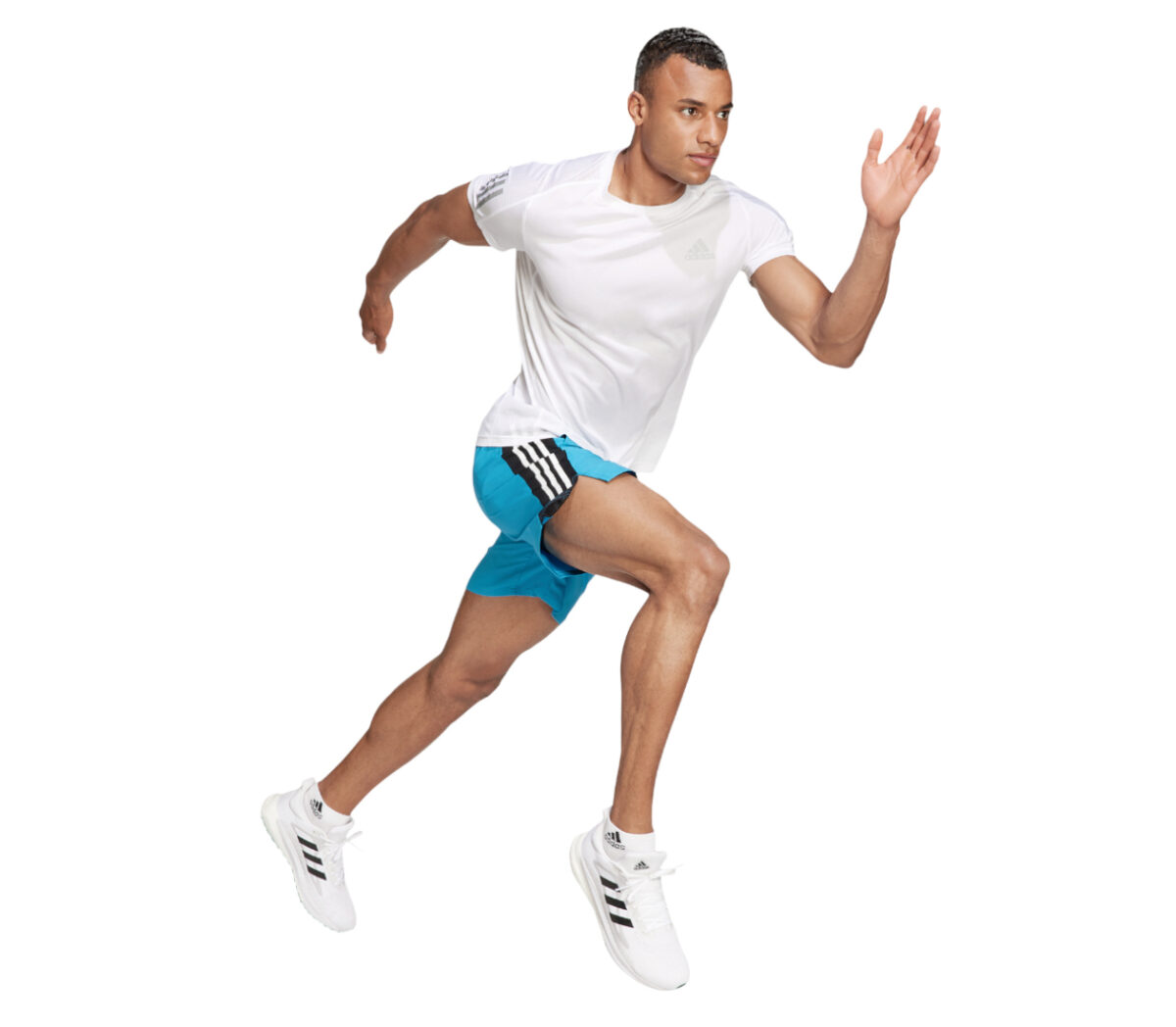 pantaloncino da running uomo adidas azzurro