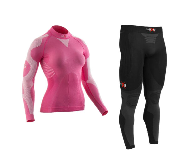 completo termico donna i-exe con maglia rosa
