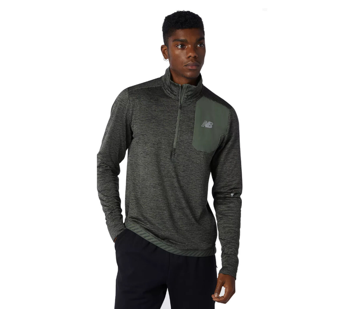 maglia da running a maniche lunghe new balance con zip