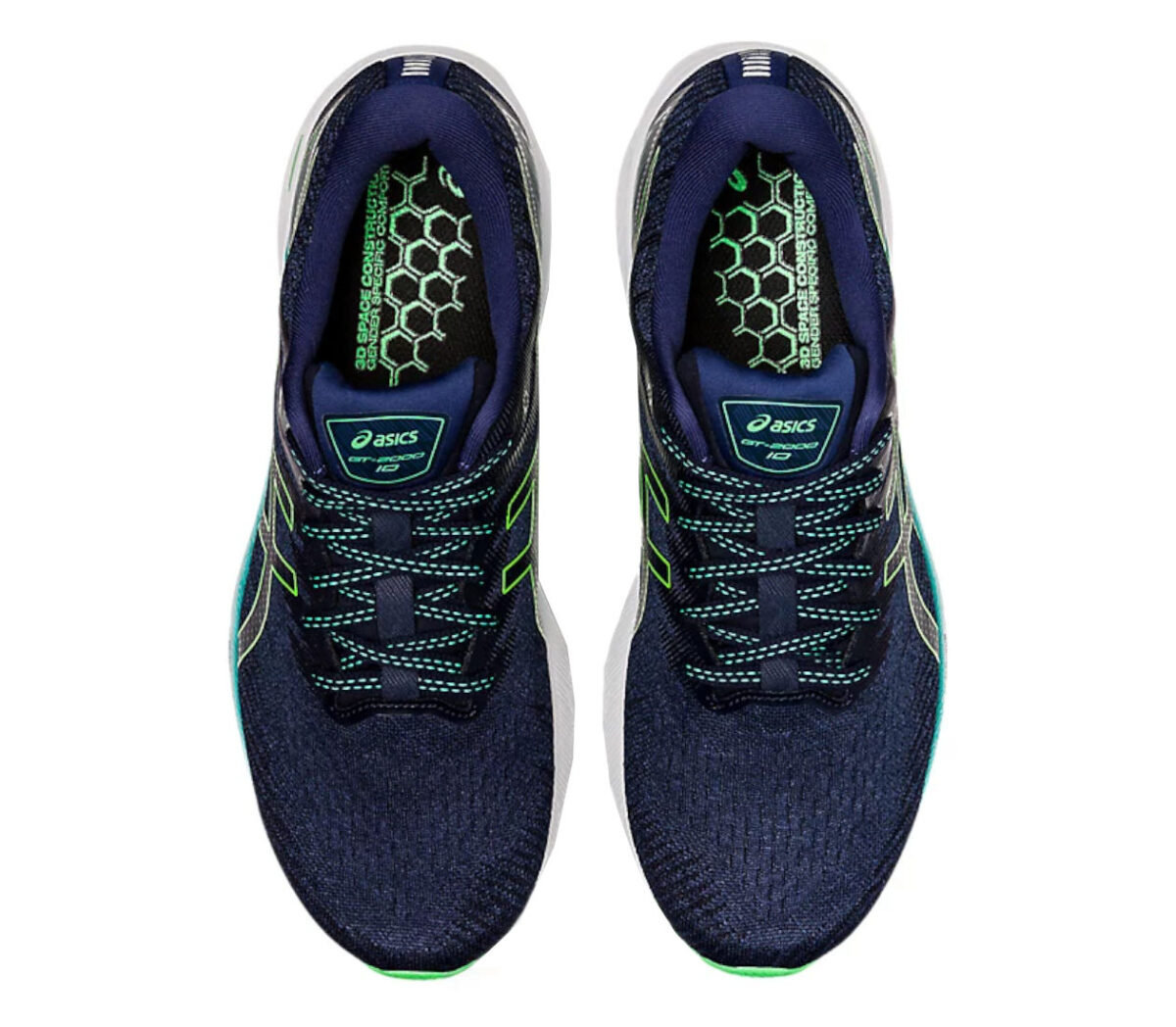 Tomaia Scarpa asics gel GT 2000 10 uomo blu verde