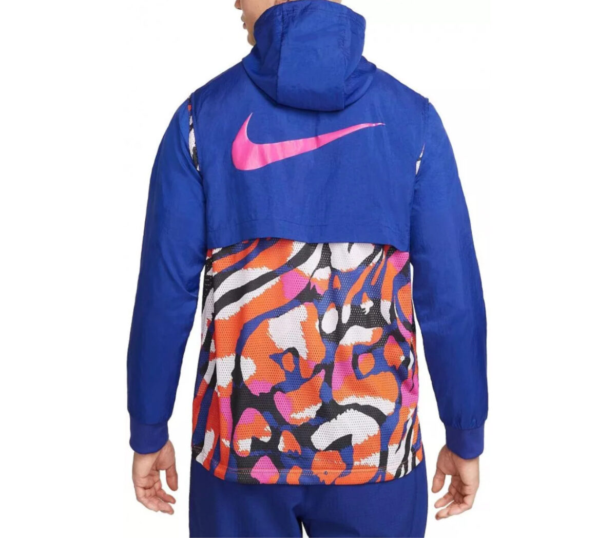 Retro Giacca Nike Dri-fit sport clash uomo blu rosa