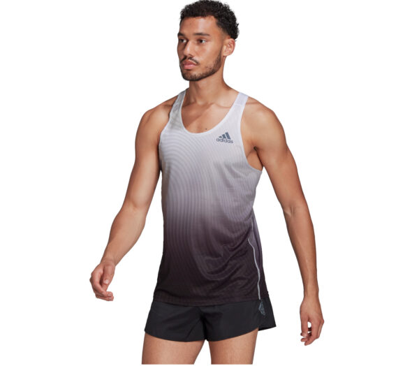 Canotta Adidas Adizero Singlet uomo grigia nera