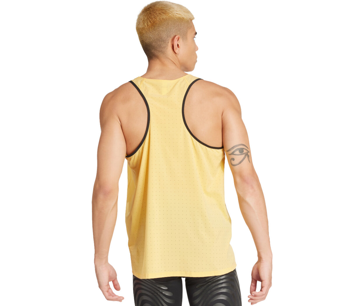 Dietro Canotta Scarpa Adidas Adizero Singlet uomo gialla