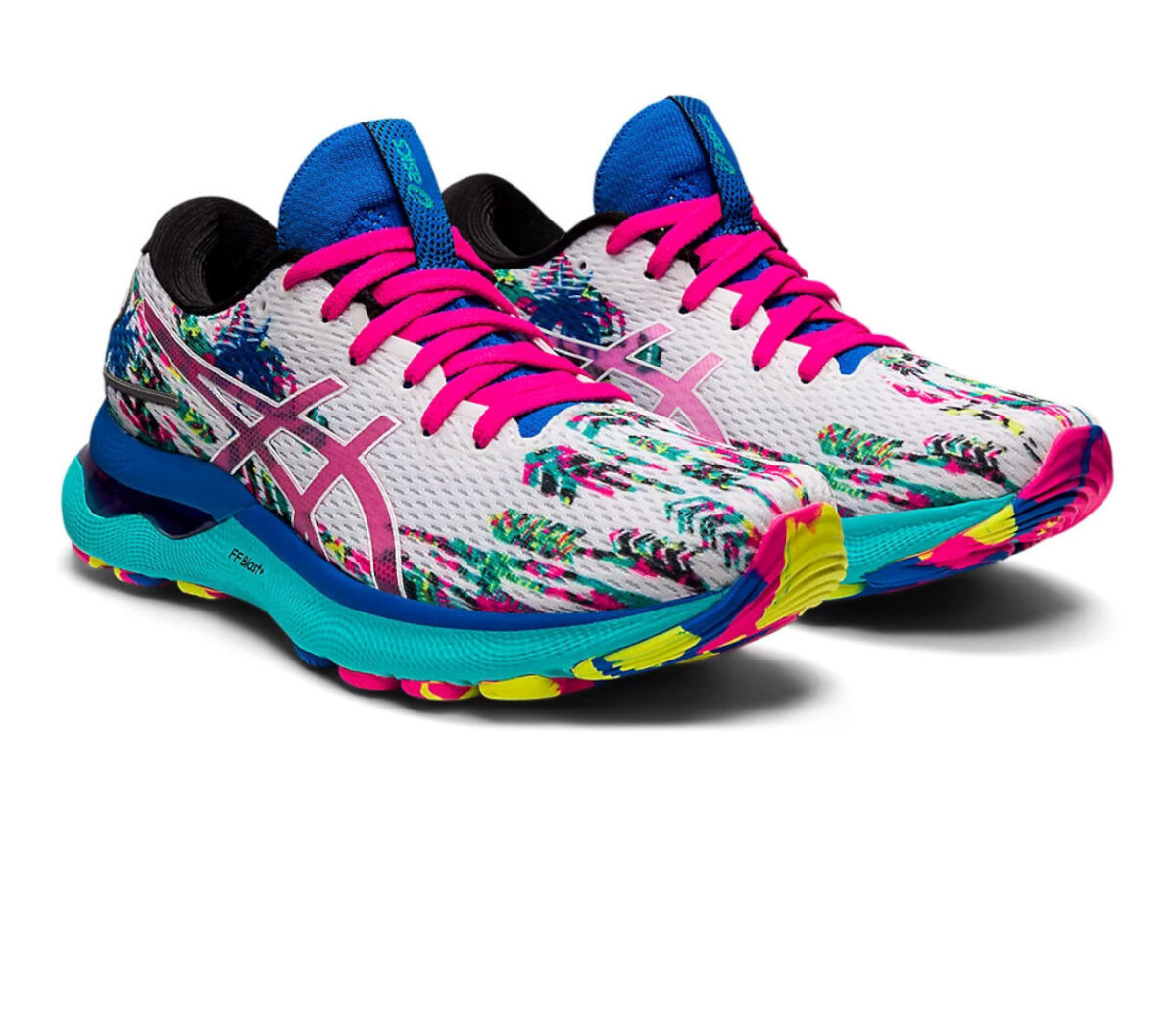 Coppia Scarpa asics gel nimbus 24 donna white pink glo