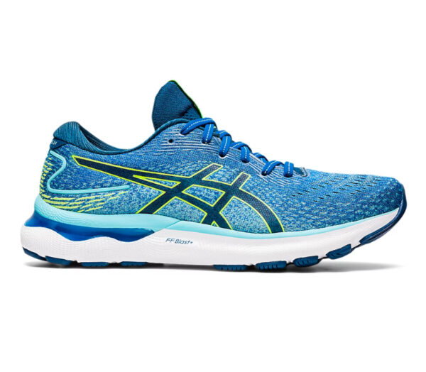 scarpa da running ammprtizzata gel nimbus 24 uomo azzurra