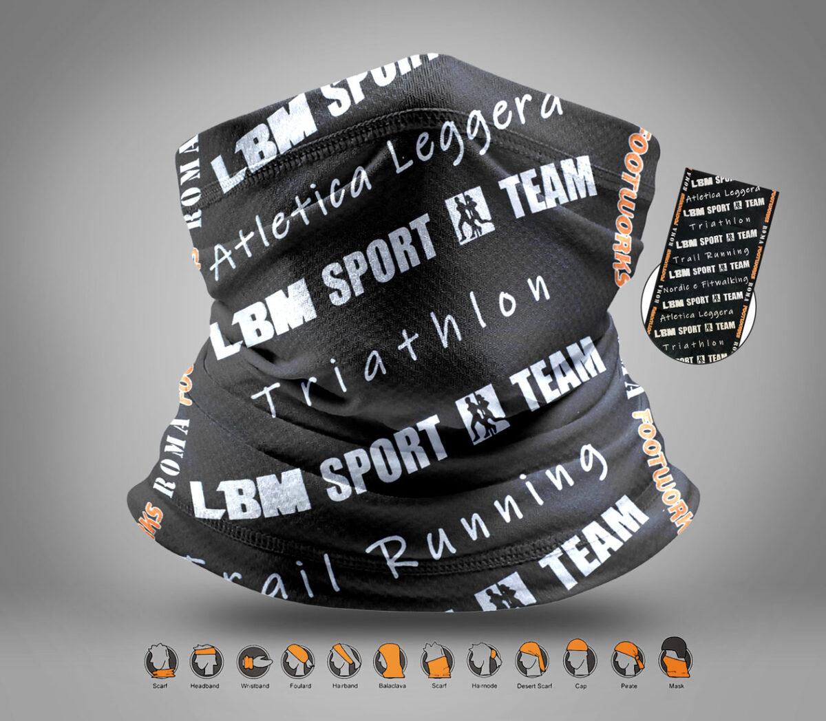 bandana scaldacollo da running LBM Sport