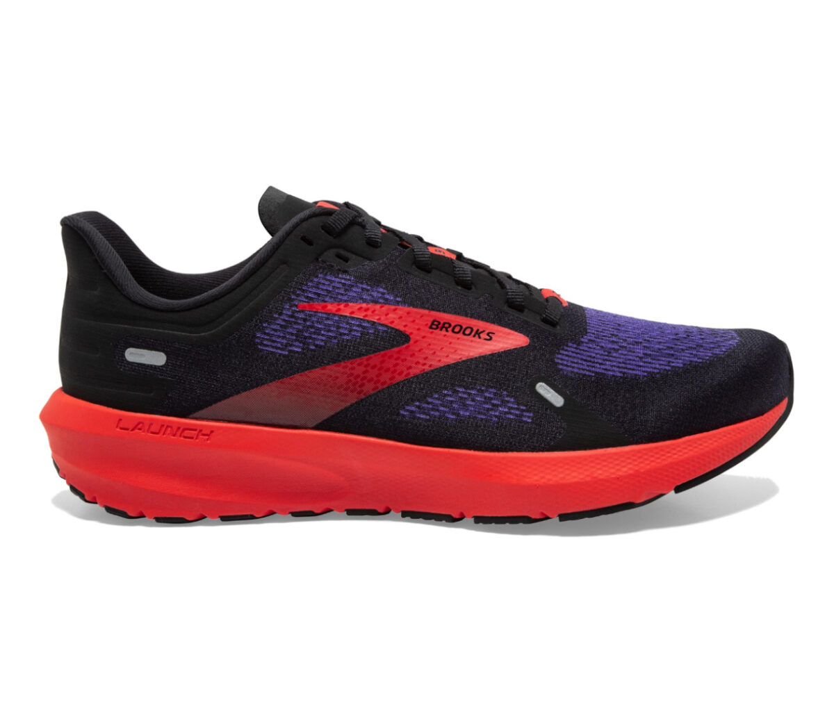scarpe da running veloci e reattive brooks launch 9 uomo rosse, nero e viola