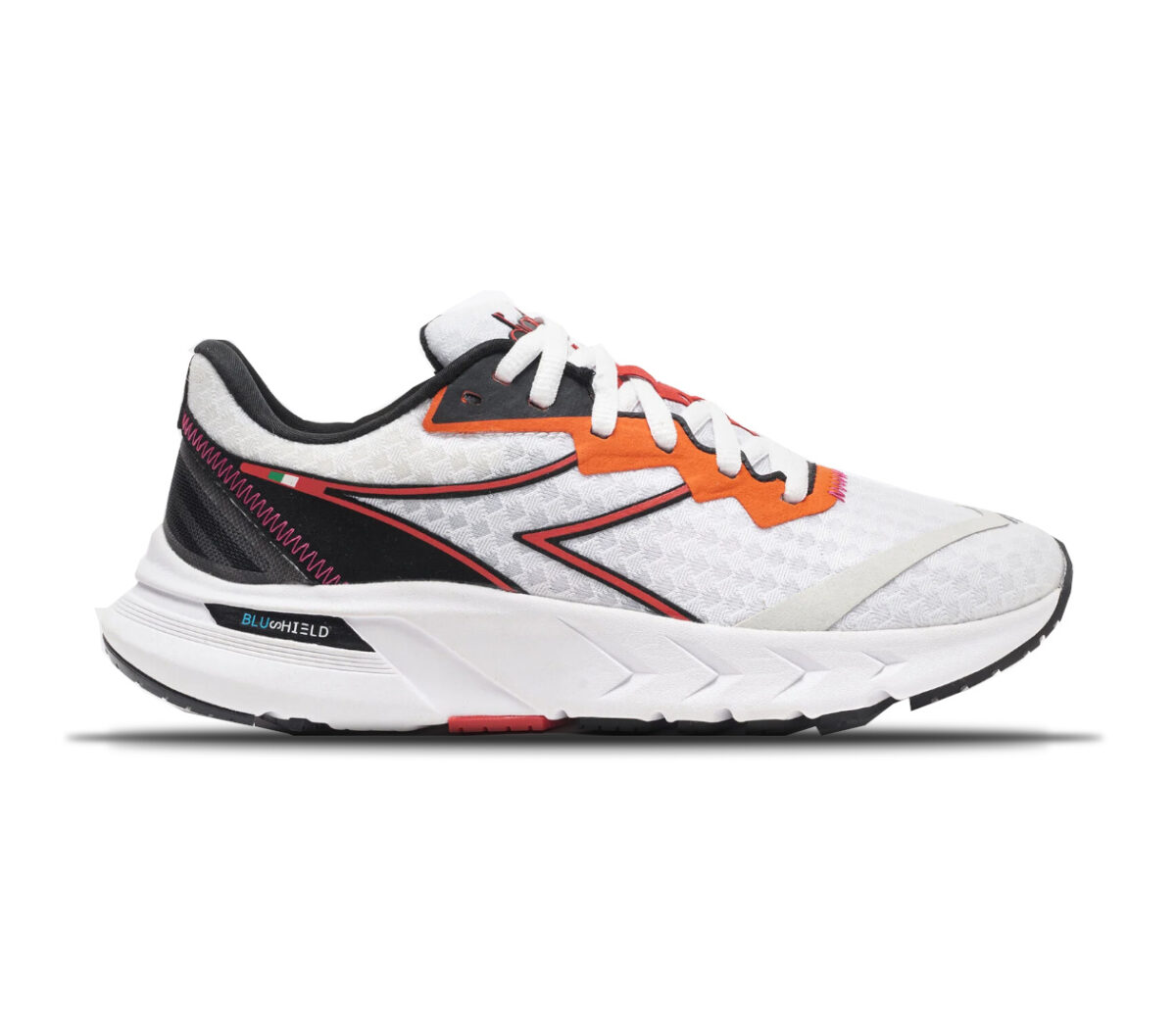 Scarpa Diadora Mythos Blushield Volo2 donna bianche arancio