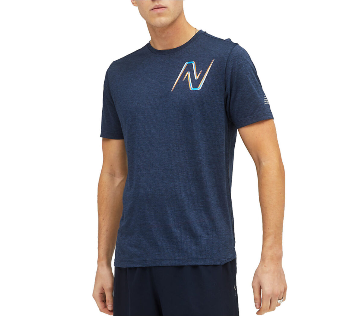 maglia new balance Graphic Impact Run Short Sleeve blu