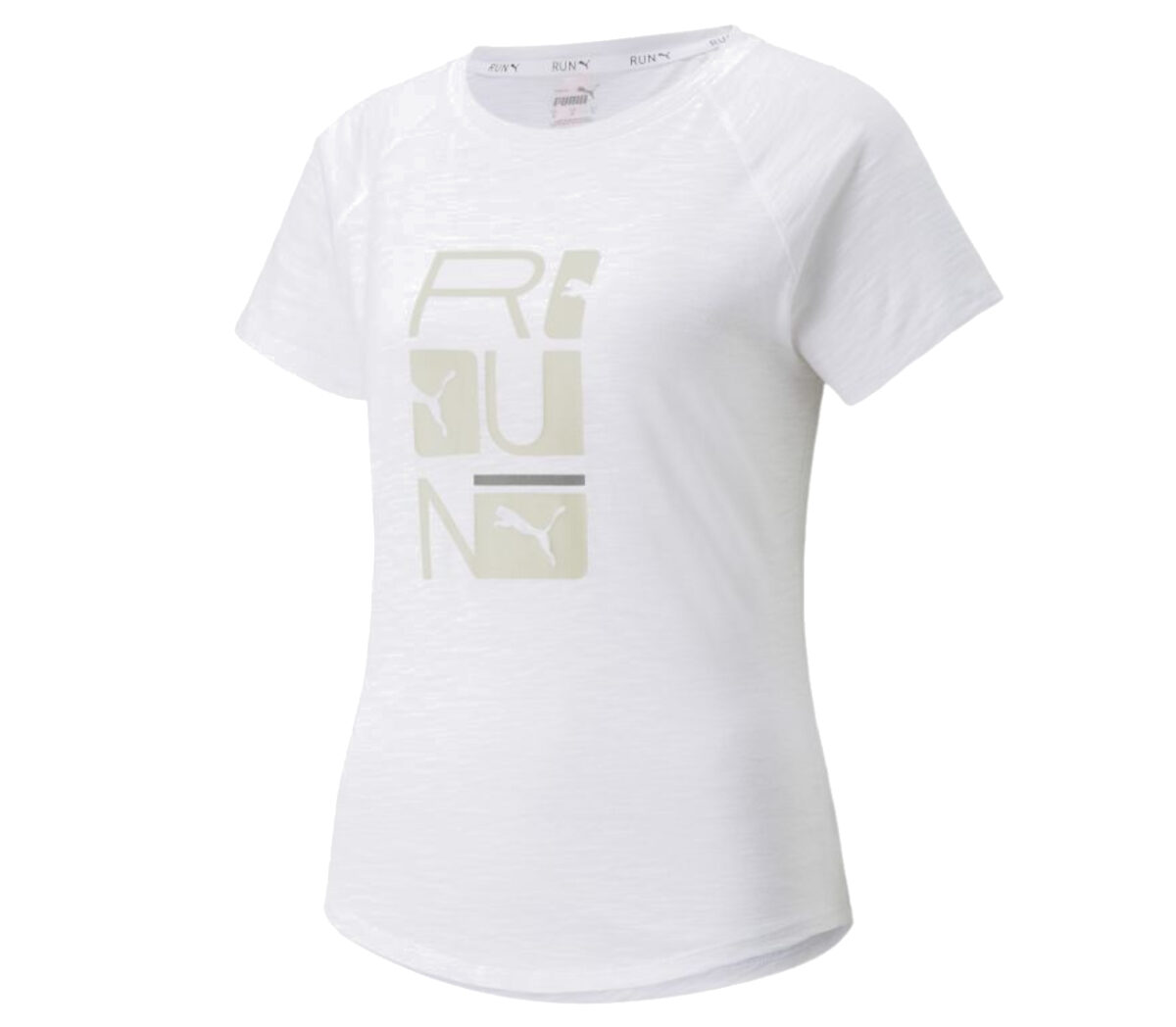 Maglia puma run 5k logo SS tee donna bianca