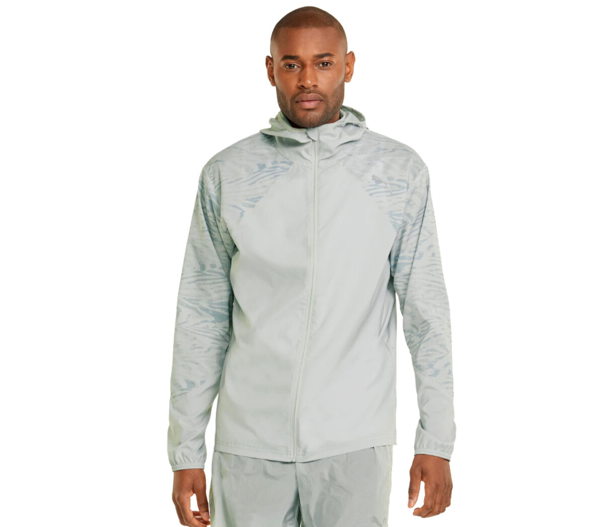 Giacca puma run graphic hooded jacket uomo bianco ghiaccio