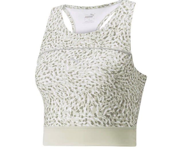 Top Puma run high shine crop tank donna bianco