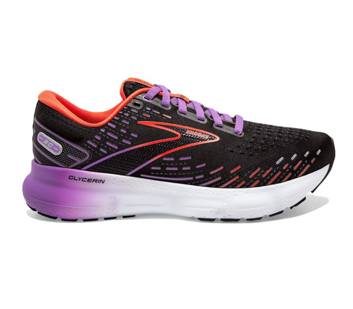 Scarpa brooks glycerin 20 donna nera e arancione