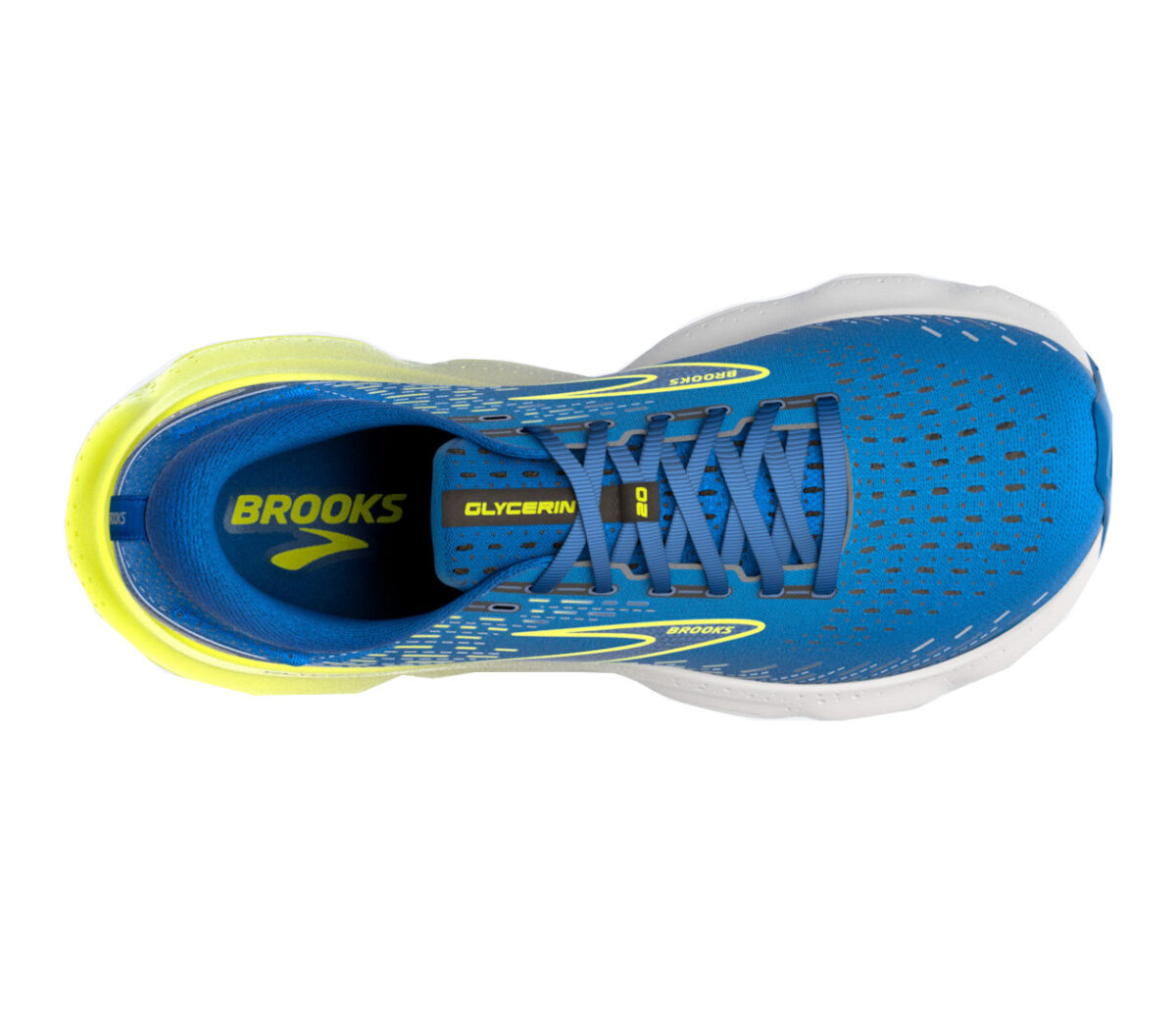 Tomaia Scarpa Brooks Glycerin 20 uomo blu gialla