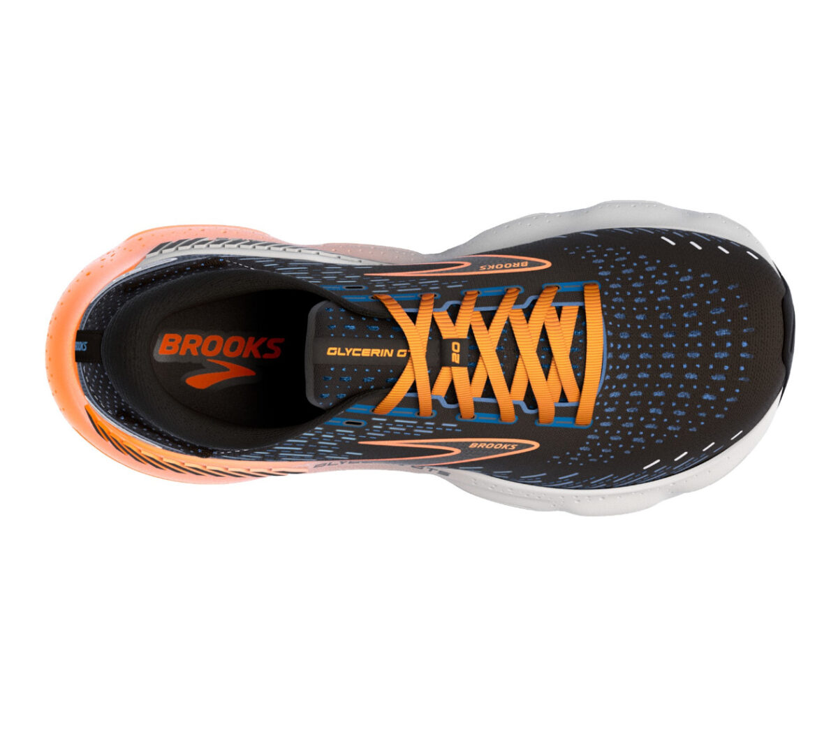 Tomaia Scarpa Brooks glycerin GTS 20 uomo nera arancione