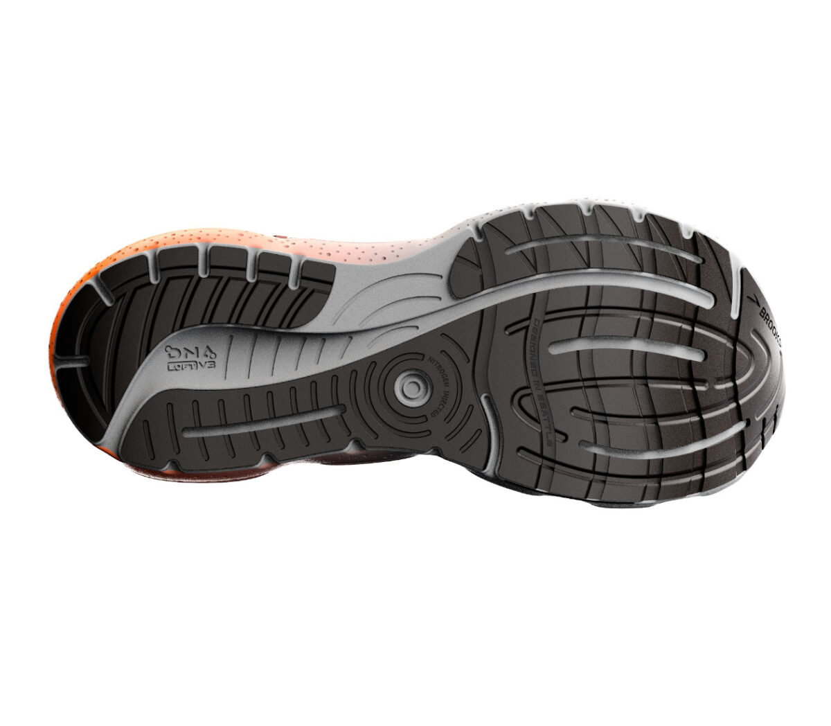 Suola Scarpa Brooks glycerin GTS 20 uomo nera arancione