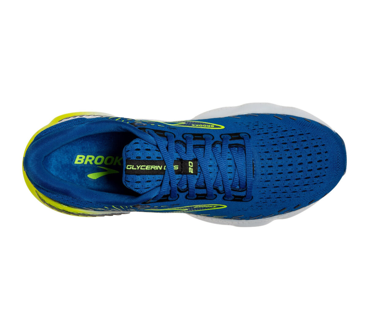 Tomaia Scarpa Brooks glycerin GTS 20 uomo blu gialla