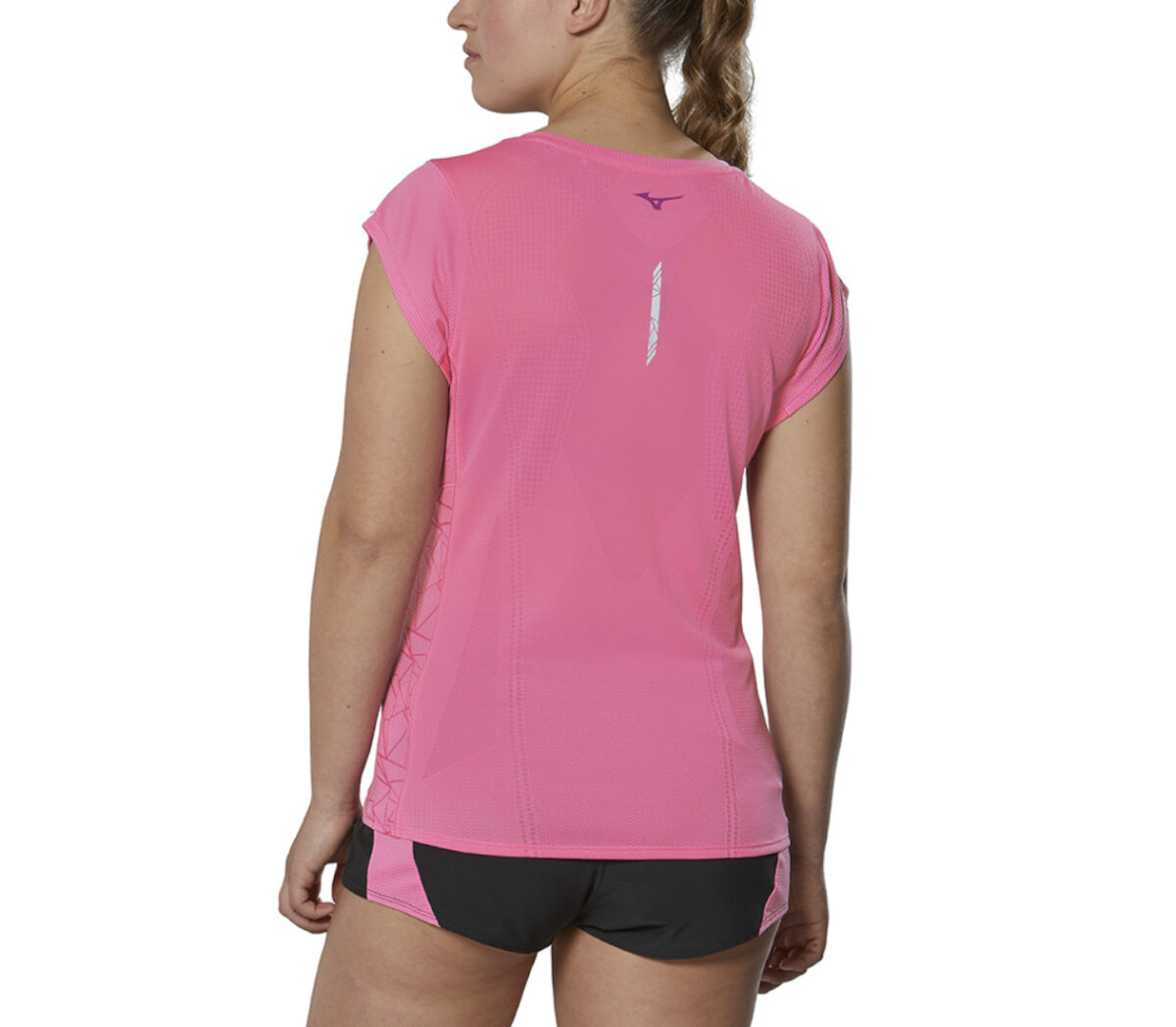 Dietro Maglia mizuno aereo tee donna rosa