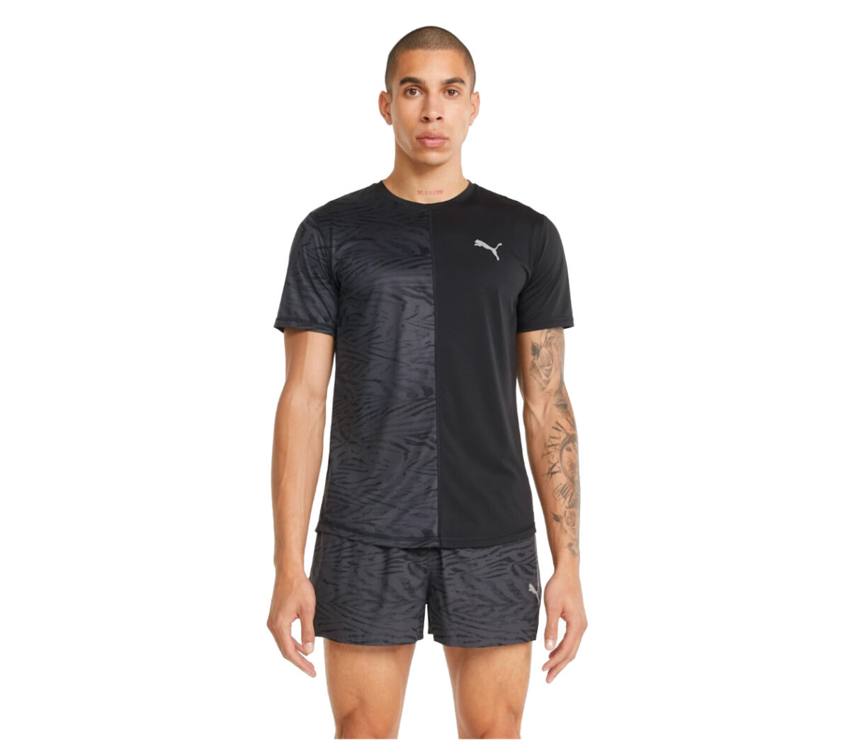 T-shirt puma run graphic ss tee uomo nera