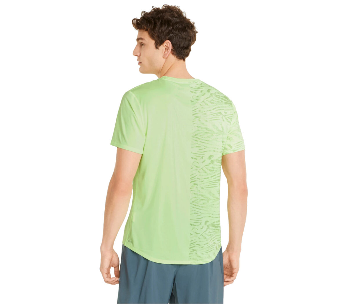 Dietro T-shirt puma run graphic ss tee uomo verde