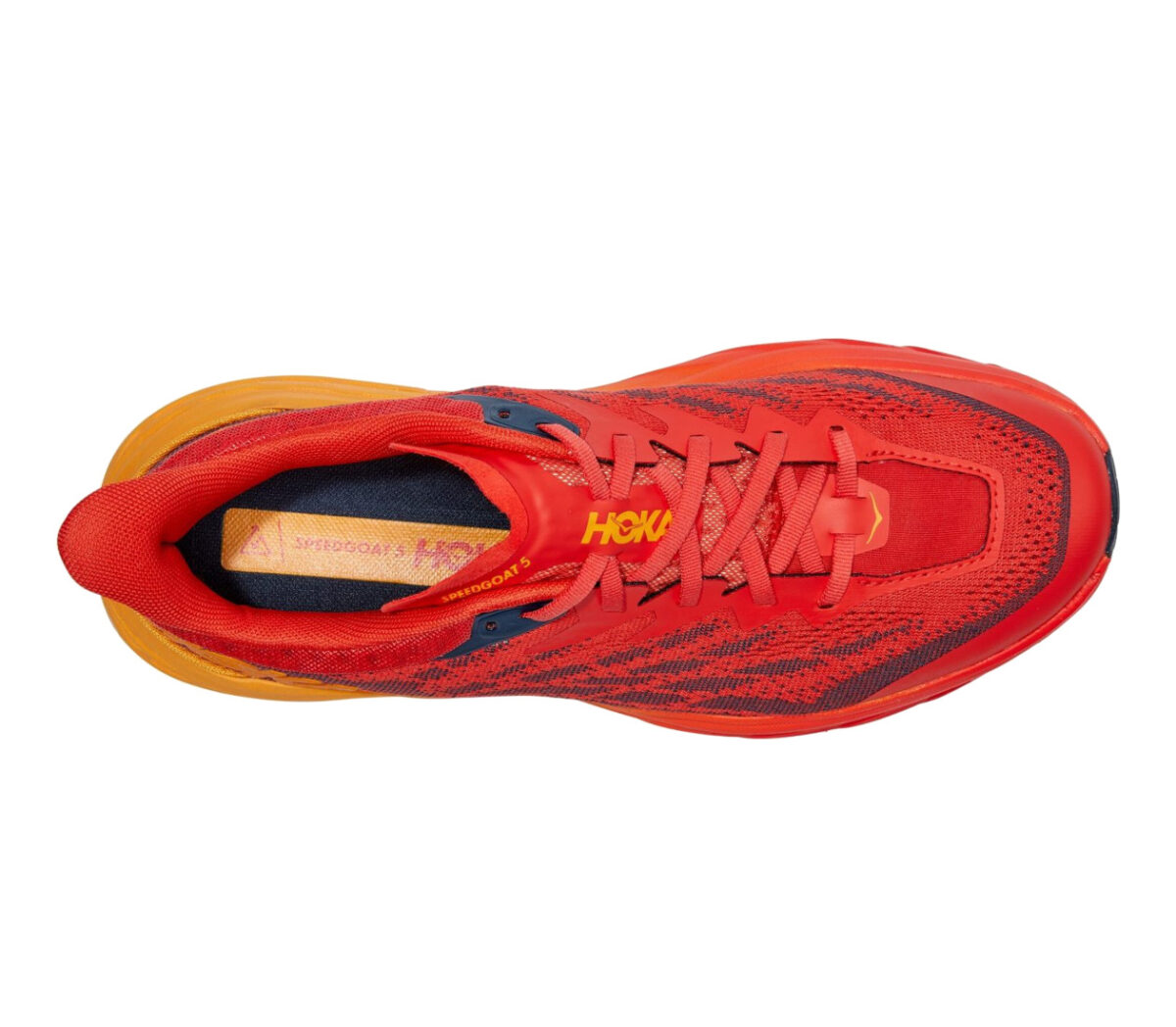 Tomaia Scarpa hoka one one speedgoat 5 uomo rosso e arancione