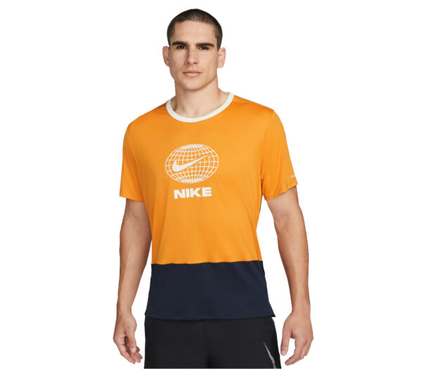 Maglia nike dri-fit heritage uomo arancione e blu