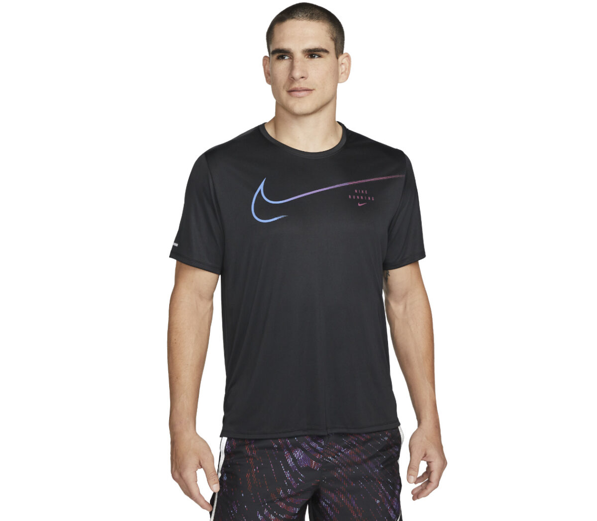 Maglia nike miler run division uomo nero