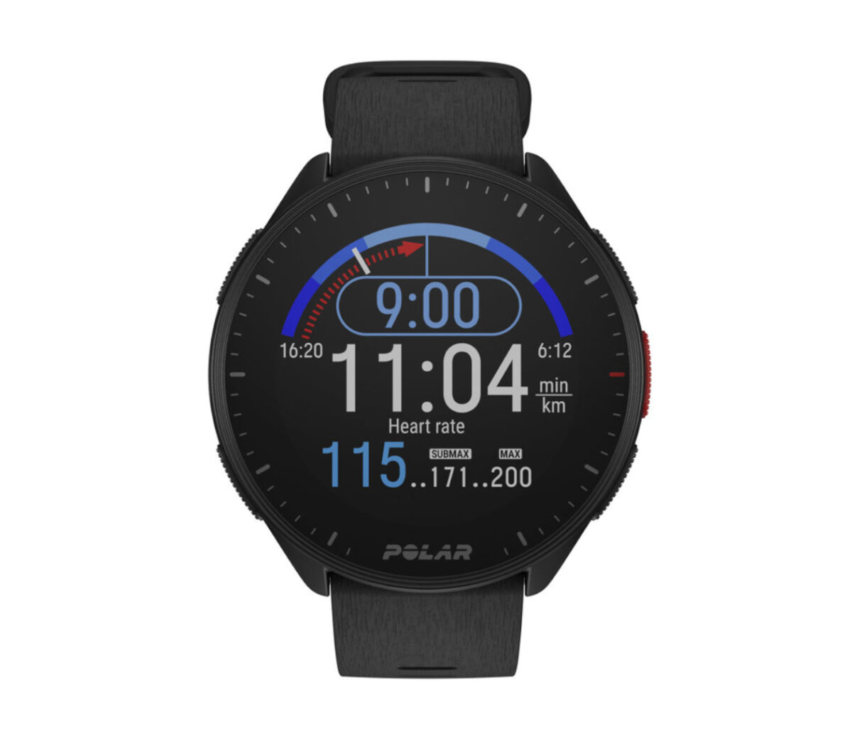 Orologio running polar pacer unisex nero