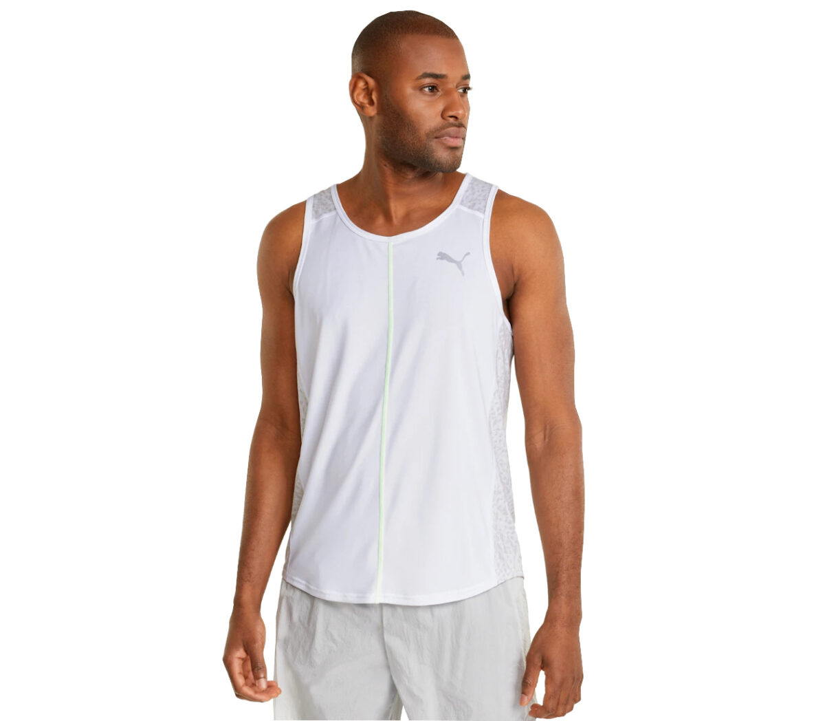 Canotta puma run graphic singlet uomo bianca