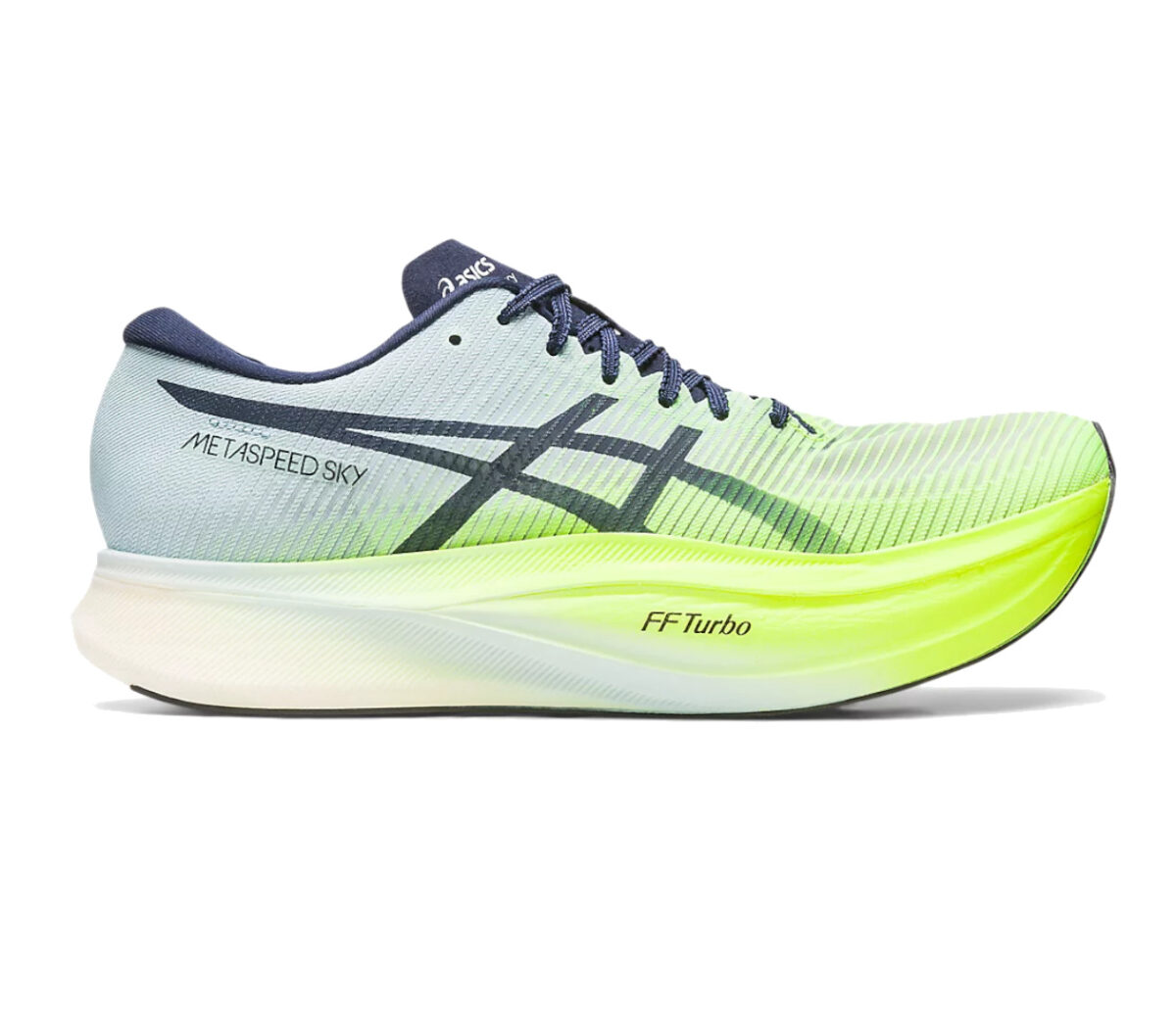 Scarpa asics metaspeed sky + unisex grigia gialla