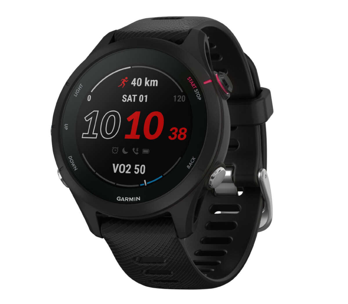 Lato Orologio garmin forerunner 255 S music nero