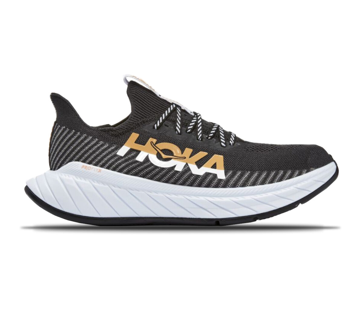 Scarpa Hoka Carbon X uomo nero e oro