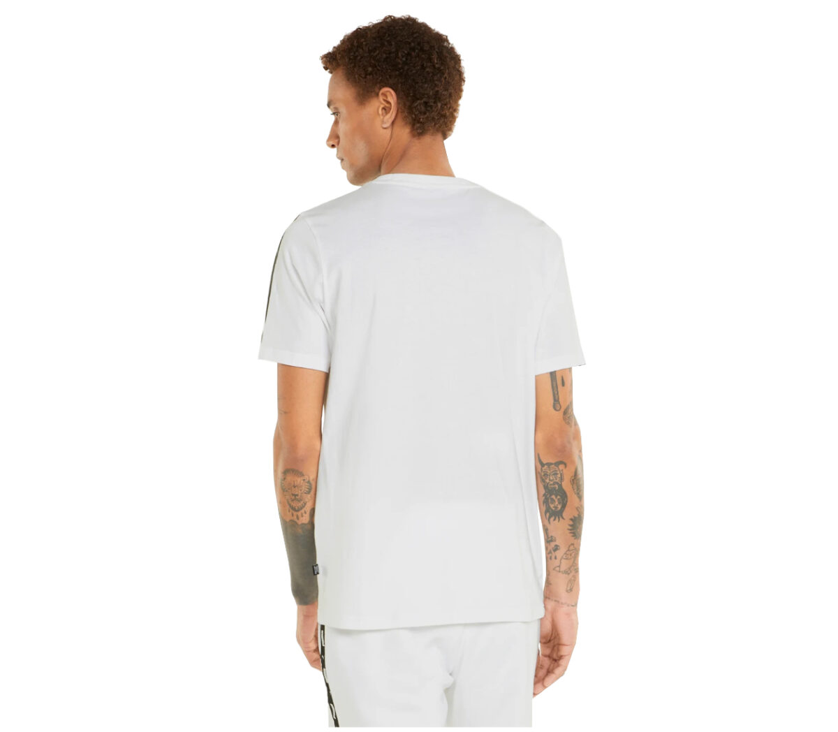 Dietro Maglia puma ess+ tape tee uomo bianco