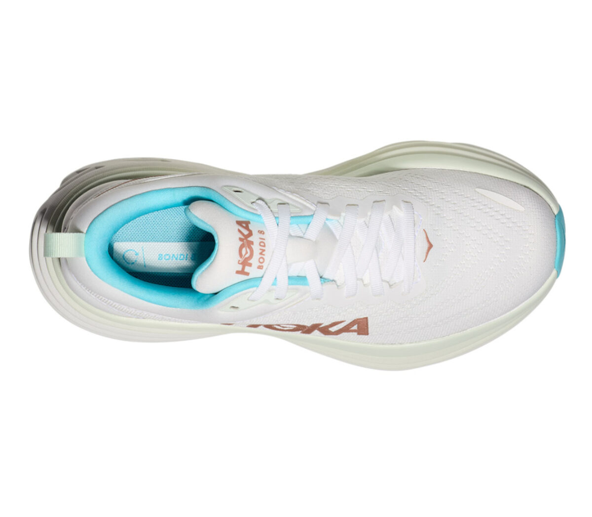 Tomaia Scarpa Hoka Bondi 8 donna bianca celeste