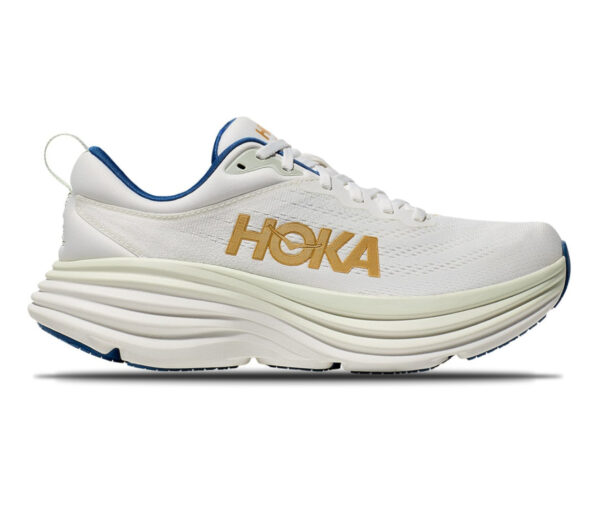 Scarpa Hoka Bondi 8 uomo bianca oro